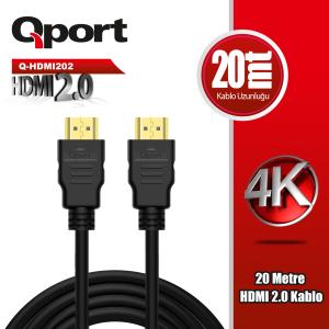 ALTIN UÇLU 20M 4K HDMI2.0 KABLO Q-HDMI202