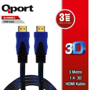 ALTIN UÇLU 3M HDMI KABLO Q-HDMI3
