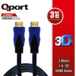 ALTIN UÇLU 3M HDMI KABLO Q-HDMI3