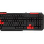 Siyah USB Multimedia Klavye + Mouse Set Kırmızı Tuşlu KM-6825