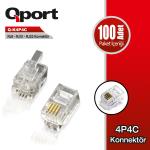 RJ9/RJ10/RJ22 KONNEKTOR 100'lü Q-K4P4C