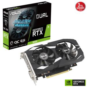 RTX3050 6GB GDDR6 96BIT DP/HDMI/DVI (DUAL-RTX3050-O6G) EKRAN KARTI