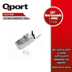 Q-J710M CAT7 10 ADET KONNEKTOR VE AYRAC