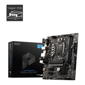 MSI B560M PRO WIFI DDR4 5200MHZ 1XVGA 1XHDMI 1XDP 1XM.2 USB 3.2 MATX 1200P (10 VE 11. NESİL İŞLEMCİ UYUMLU)