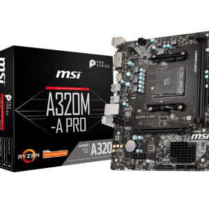 MSI A320M-A PRO DDR4 3200MHZ 1XHDMI 1XDVI USB 3.2 MATX AM4