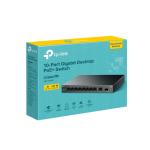 TP-LINK LS1210GP 8 PORT GIGABIT + 1XRJ45/1XSFP UPLINK 61W 250 METRE POE MESAFE METAL KASA