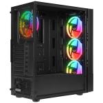 EVEREST DUSK PEAK 600W TEMPERLİ CAM 4X12CM RGB FAN ATX MIDI TOWER GAMING OYUNCU KASASI