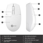 LENOVO LECOO USB OPTİK KABLOSUZ MOUSE BEYAZ WS204-B