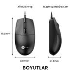 LENOVO LECOO USB OPTİK KABLOLU MOUSE SİYAH MS101